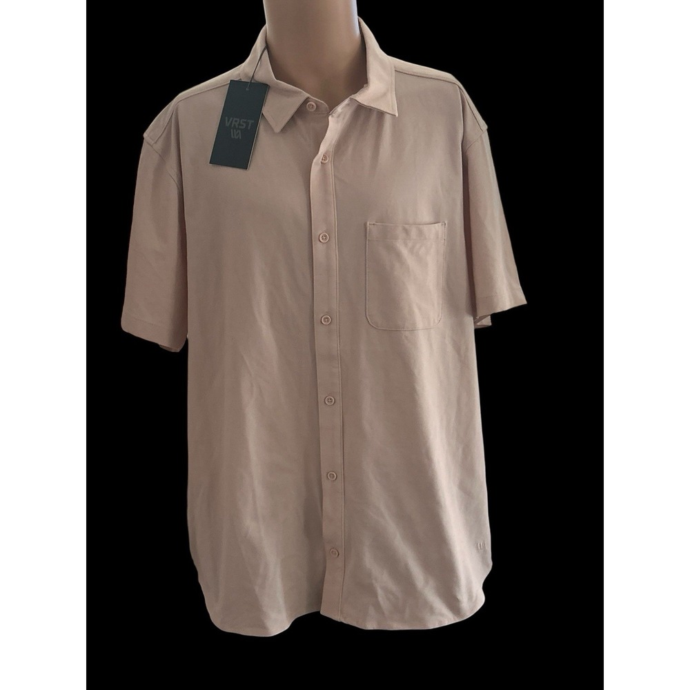 VRST Refined Knit Button Down Light Pink Shirt Men's XL NWT Originally $58